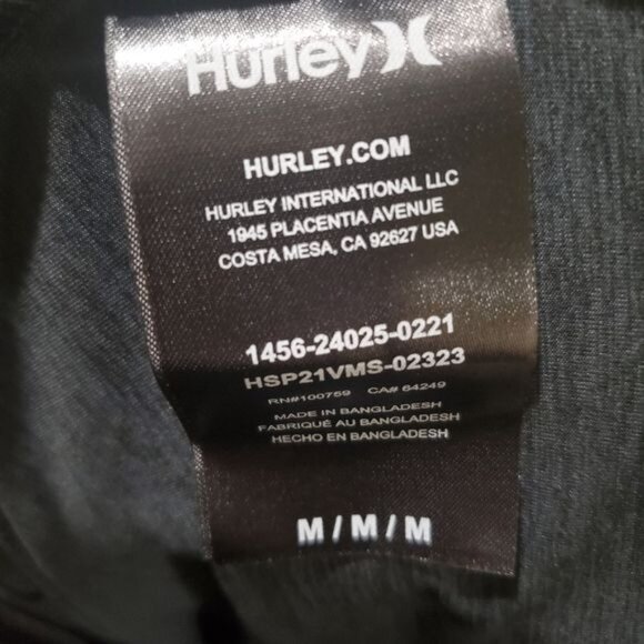 Hurley Black Shirt Size Medium UFP 50+ Sun Protection Quick Dry - Picture 4 of 7